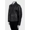 Leather jacket with buttoned pockets