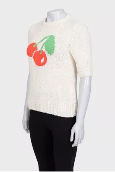 White jumper with embroidery