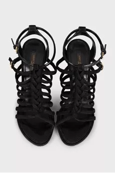 Black suede sandals