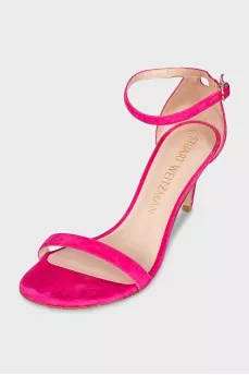 Pink suede sandals