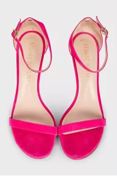 Pink suede sandals