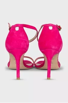 Pink suede sandals