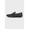 Men's brown leather moccasins