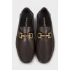 Men's brown leather moccasins