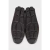Men's brown leather moccasins