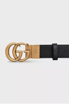 Brown leather double-sided belt