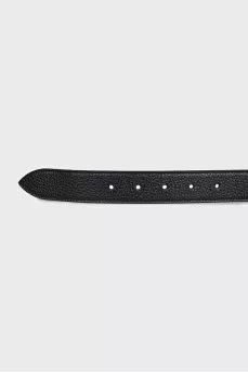 Brown leather double-sided belt