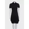 Black dress with a ribbed hem