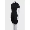Black dress with a ribbed hem