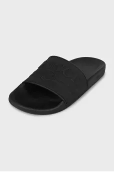 Black rubber flip-flops