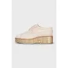 Leather derby shoes with gold soles