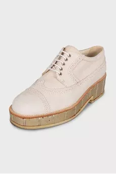 Leather derby shoes with gold soles