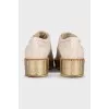 Leather derby shoes with gold soles
