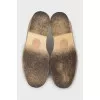 Leather derby shoes with gold soles