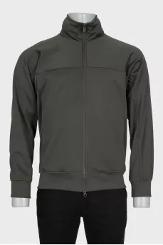 Men's zip-up hoodie with logo on the sleeve