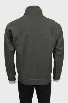 Men's zip-up hoodie with logo on the sleeve
