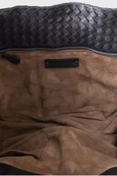 Плетеная сумка из кожи с двумя ручками