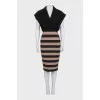 Fitted striped dress with tag