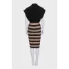 Fitted striped dress with tag