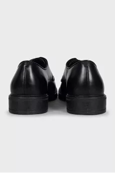 Men's black leather lace-up shoes
