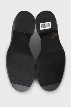 Men's black leather lace-up shoes