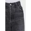 Gray flared jeans with patch pockets