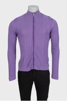 Men's purple zip-up jumper
