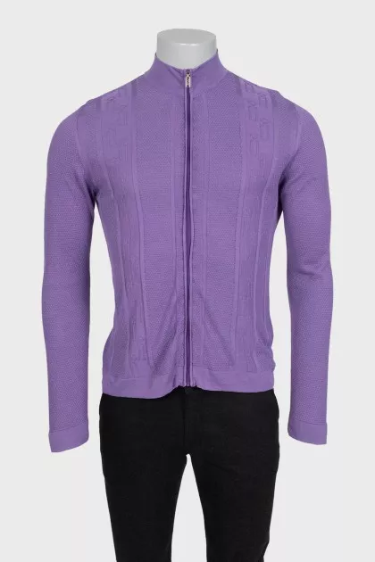 Men's purple zip-up jumper