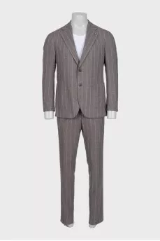 Men's striped wool and cashmere suit