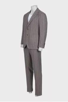 Men's striped wool and cashmere suit