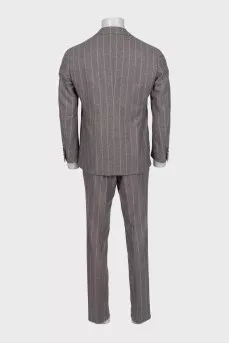 Men's striped wool and cashmere suit