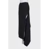 Asymmetrical wool skirt with a slit