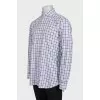 Men's straight-cut shirt with a plaid print