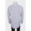 Men's straight-cut shirt with a plaid print