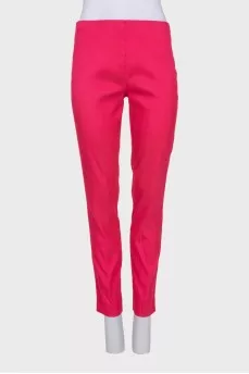 Pink suit with a silk blouse