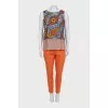 Orange printed suit