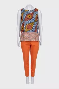 Orange printed suit