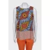 Orange printed suit