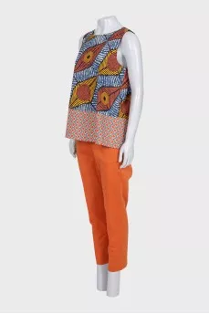 Orange printed suit
