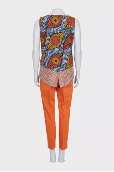 Orange printed suit
