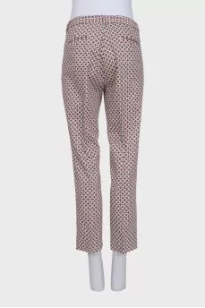 Tapered trousers with a printed pattern, mid-rise