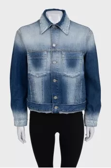 Blue denim button-up jacket