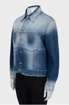 Blue denim button-up jacket