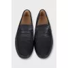 Men's black leather moccasins