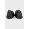 Men's black leather moccasins