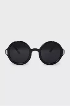 Round sunglasses with black frames