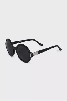 Round sunglasses with black frames