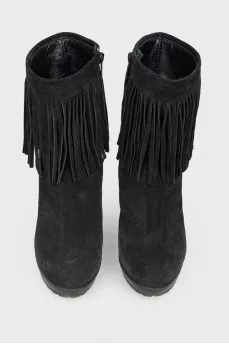 Fringed ankle boots
