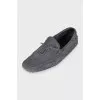 Men's gray suede loafers