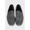 Men's gray suede loafers